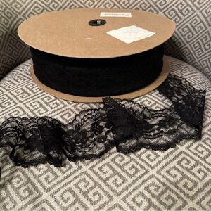 Vtg. 3" Klauber Brothers NY Black Lace Trim.  100 Plus Yards. Entire New Roll.